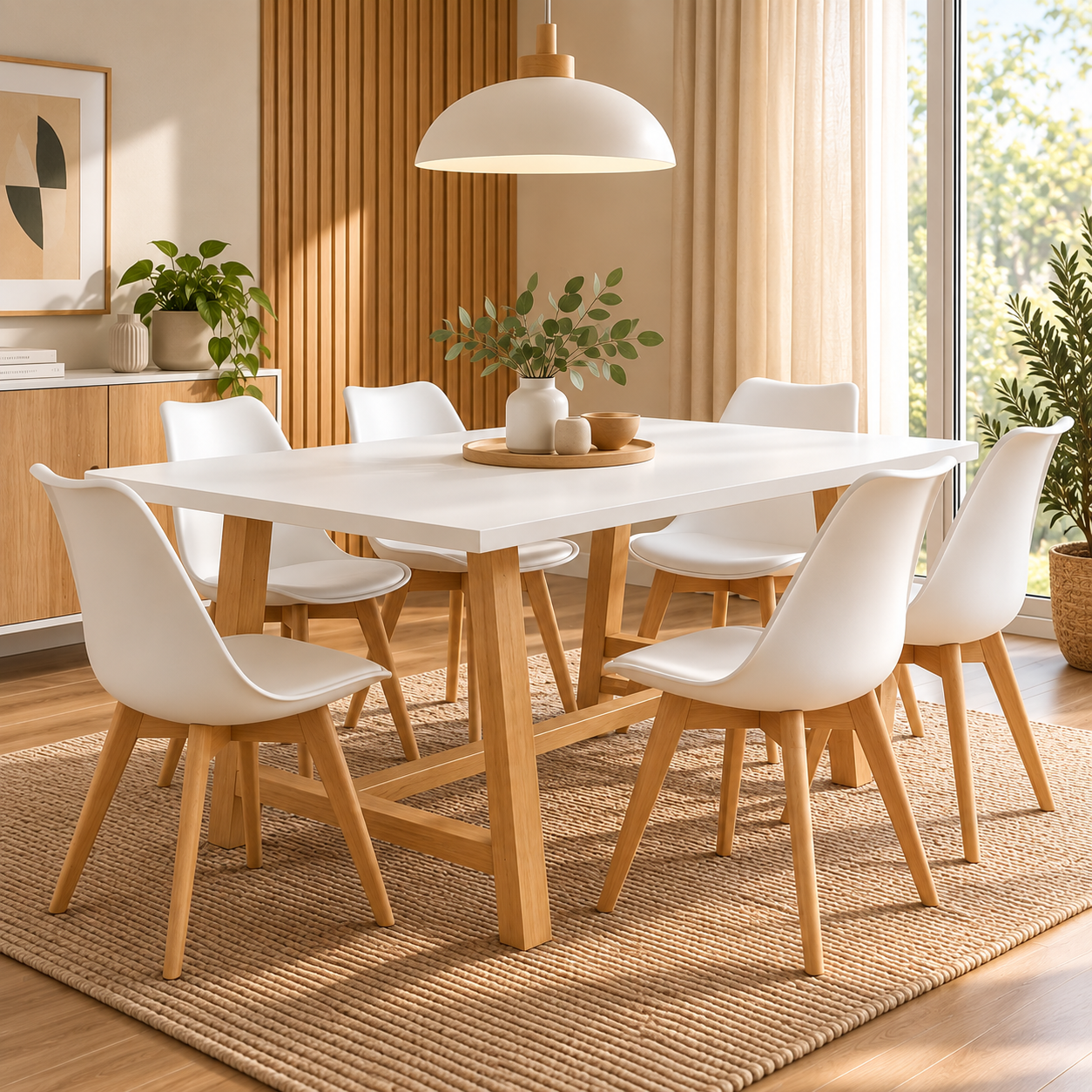 Mesa de Comedor Finlandia + 6 Sillas
